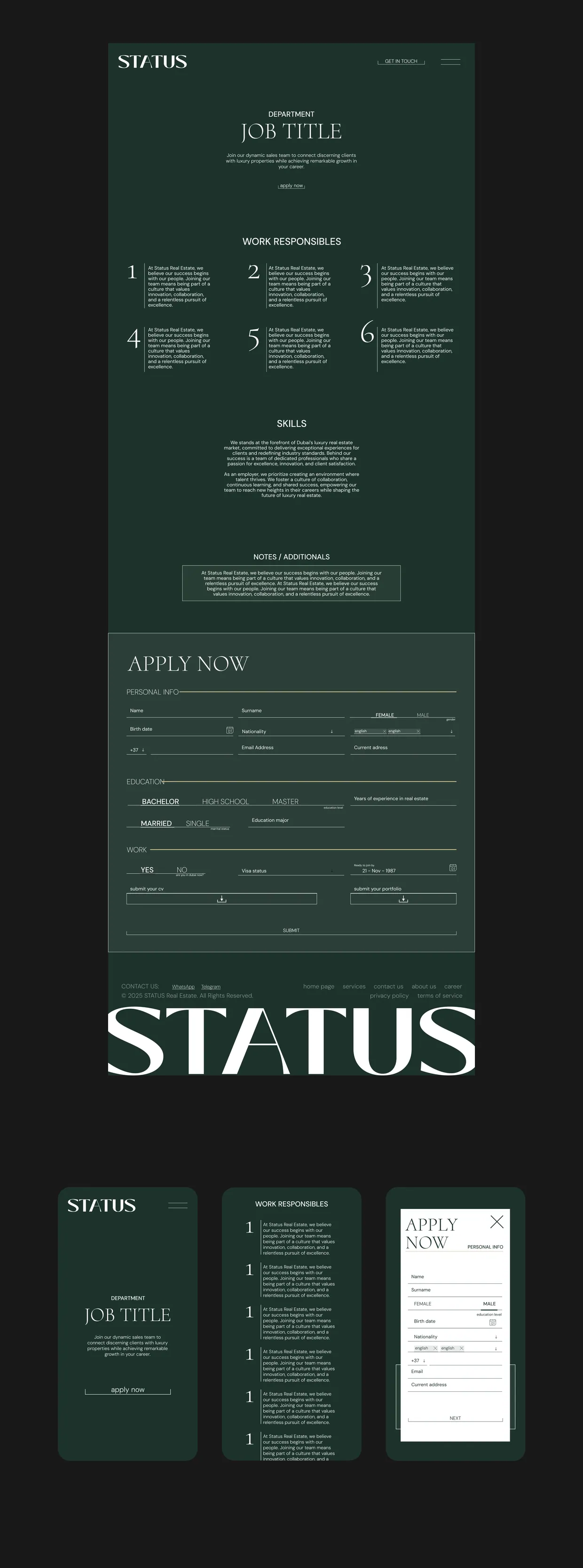 Status — website